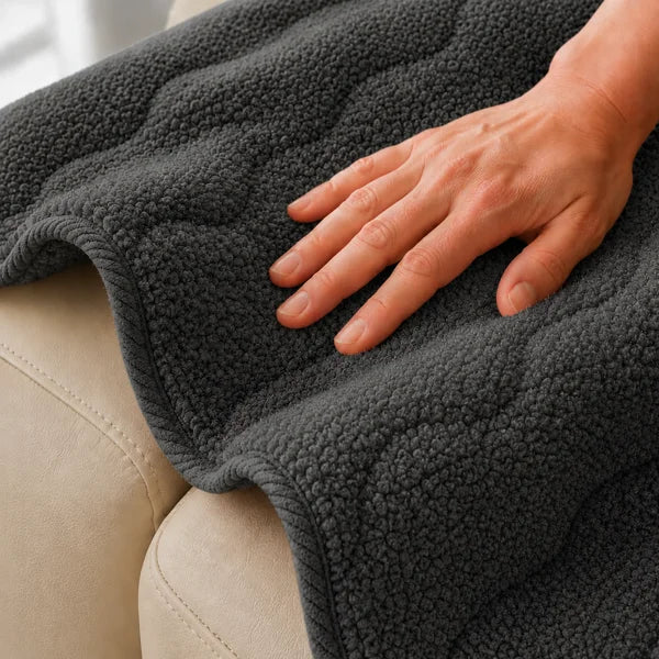 Plush Sherpa Recliner Chair Cover – Non-Slip T-Cushion Protector