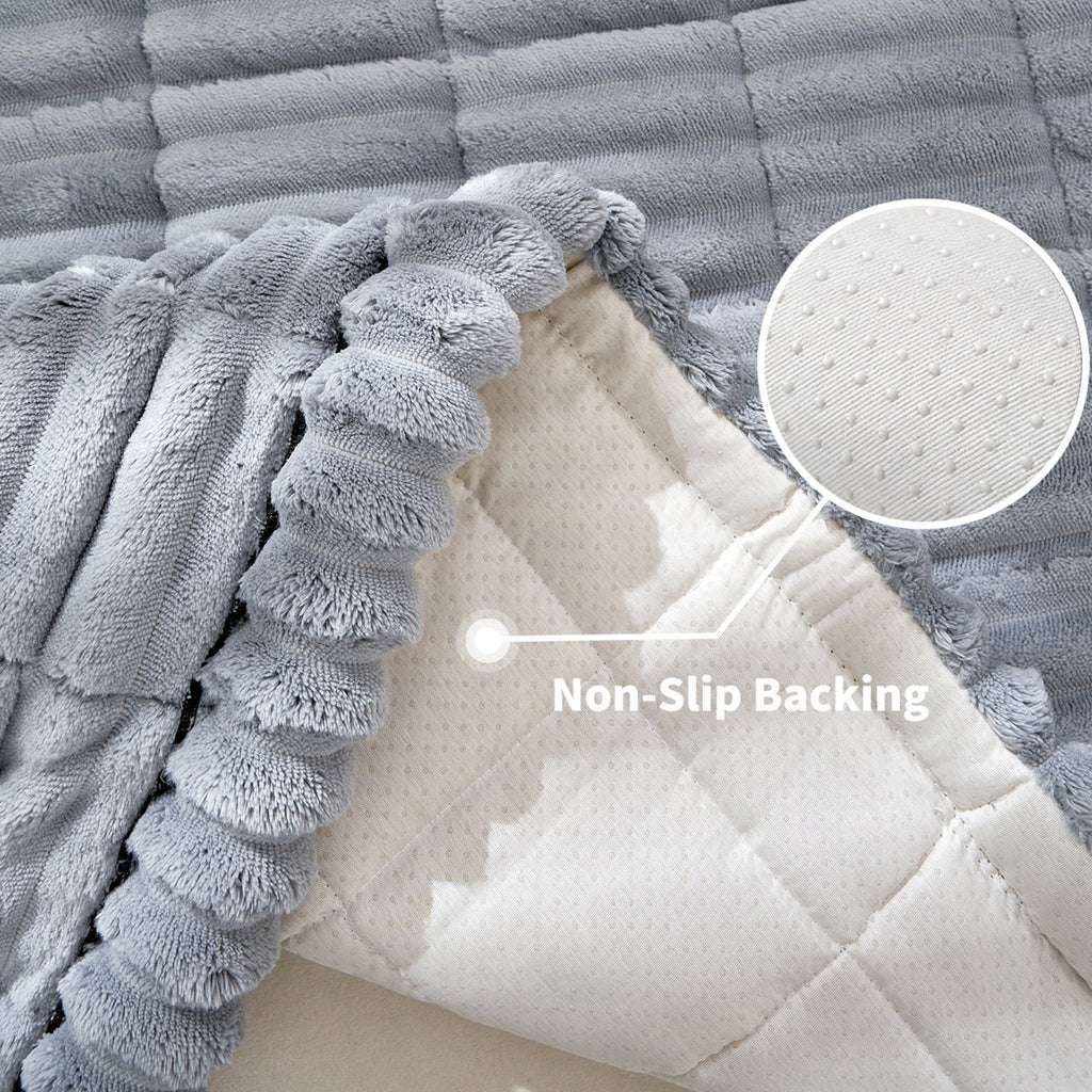 Yantheti A07 soft striped plush sofa cover 2