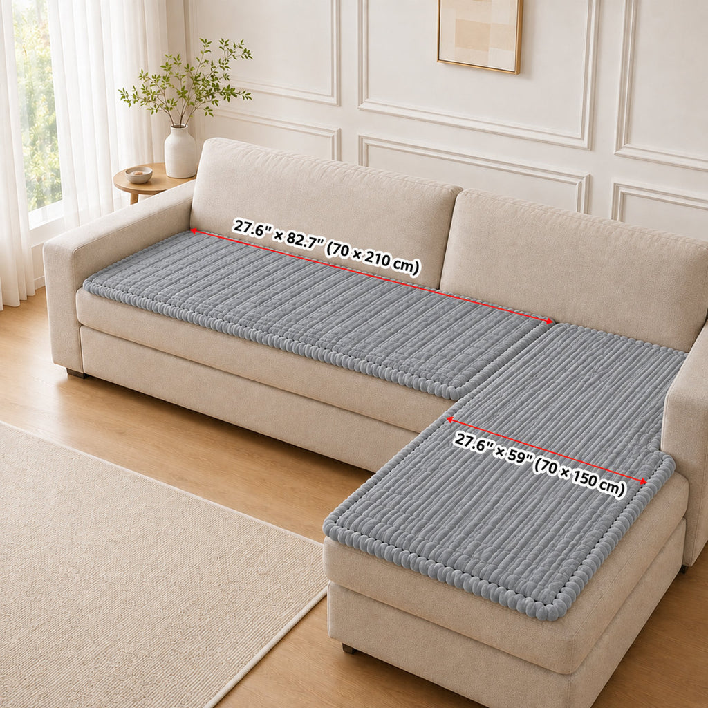 Yantheti A07 soft striped plush sofa cover 3