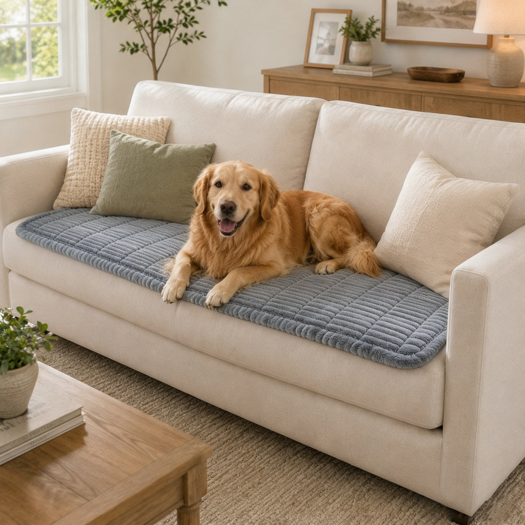 Yantheti A07 soft striped plush sofa cover 4