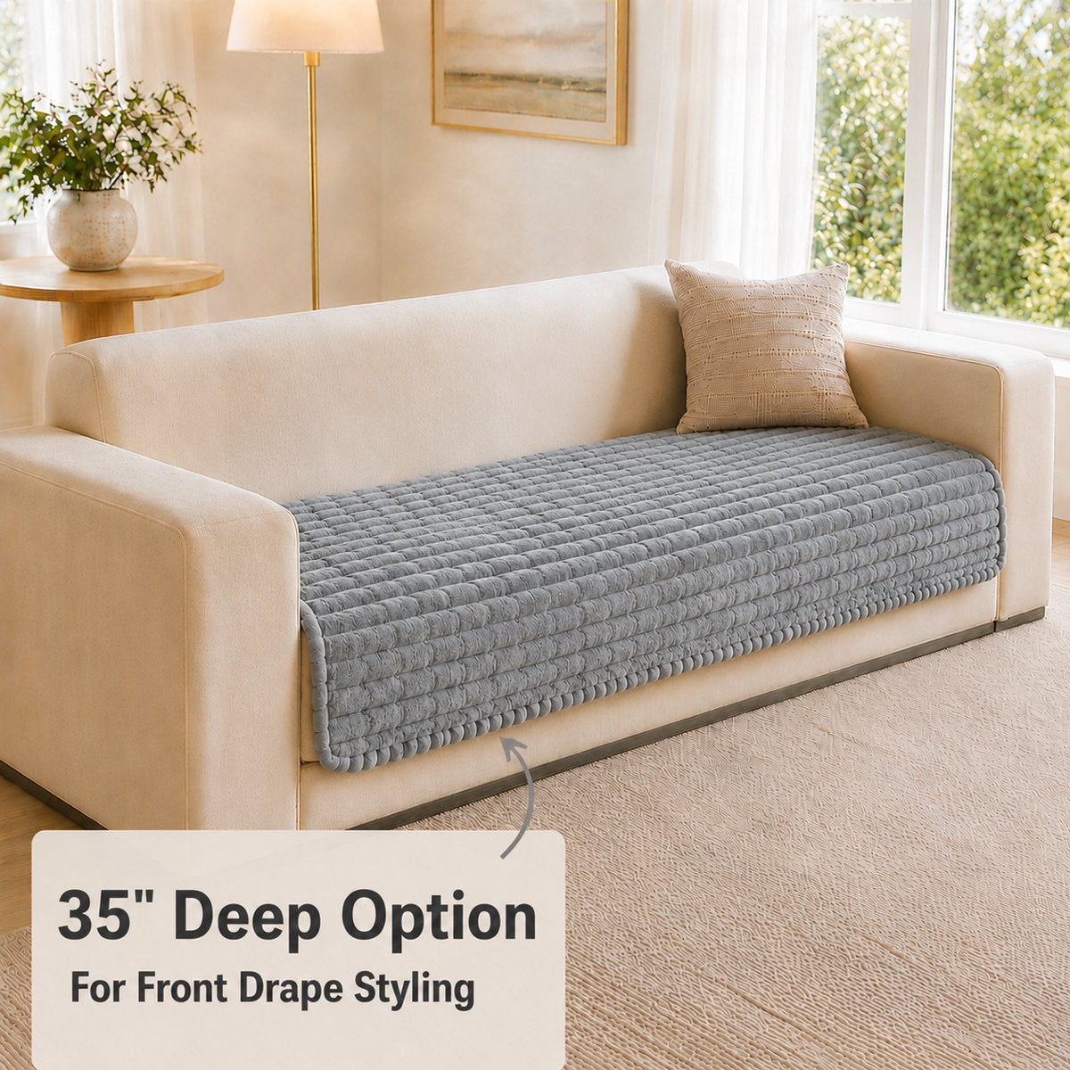 Yantheti A07 soft striped plush sofa cover 5