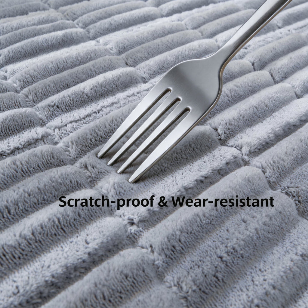 Yantheti A07 soft striped plush sofa cover 7